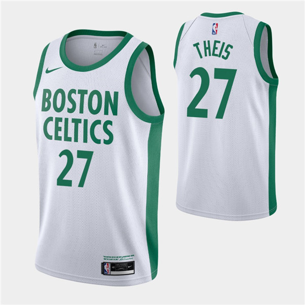 Men's Boston Celtics #27 Daniel Theis White 2020-21 NBA City Edition Swingman Stitched Jersey